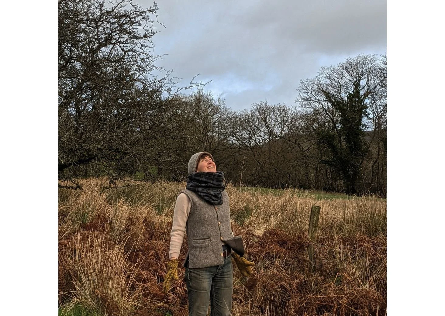 Emily James wearing Welsh Wool crafted clothing